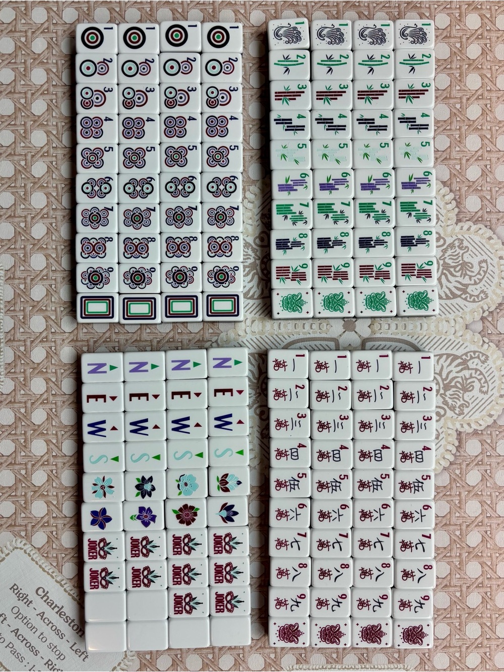 Chic, Steel Blue American Mahjong Tiles Set. Engraved & Painted, w/ Zip Pouch - Picture 6 of 6